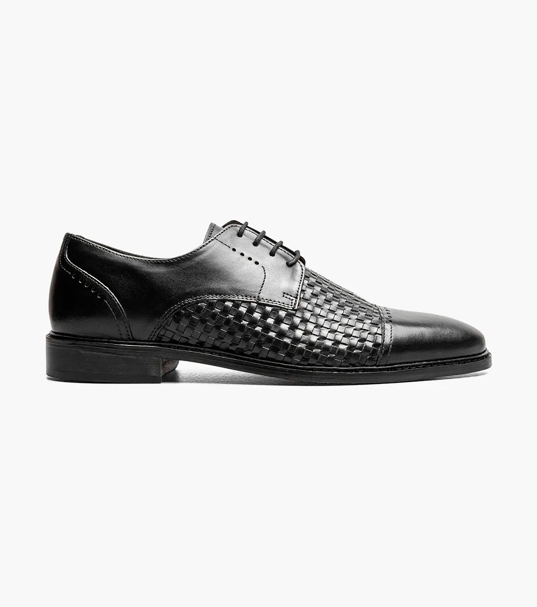 Stacy Adams Franchetti Cap Toe Oxford Leather Shoes 25812-001 Black