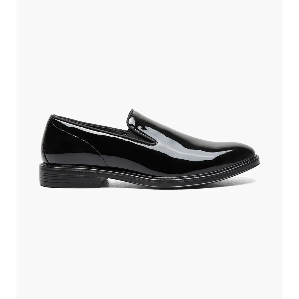 Nunn Bush Centro Formal Flex Plain Toe Slip On Tux Shoes Black Patent 85047-004