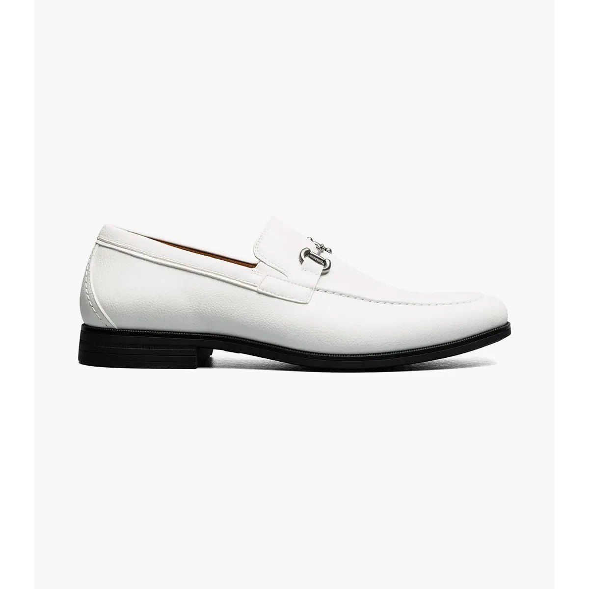 Stacy Adams Richmont Moc Toe Bit Slip On Shoes White Tumbled 21567-117