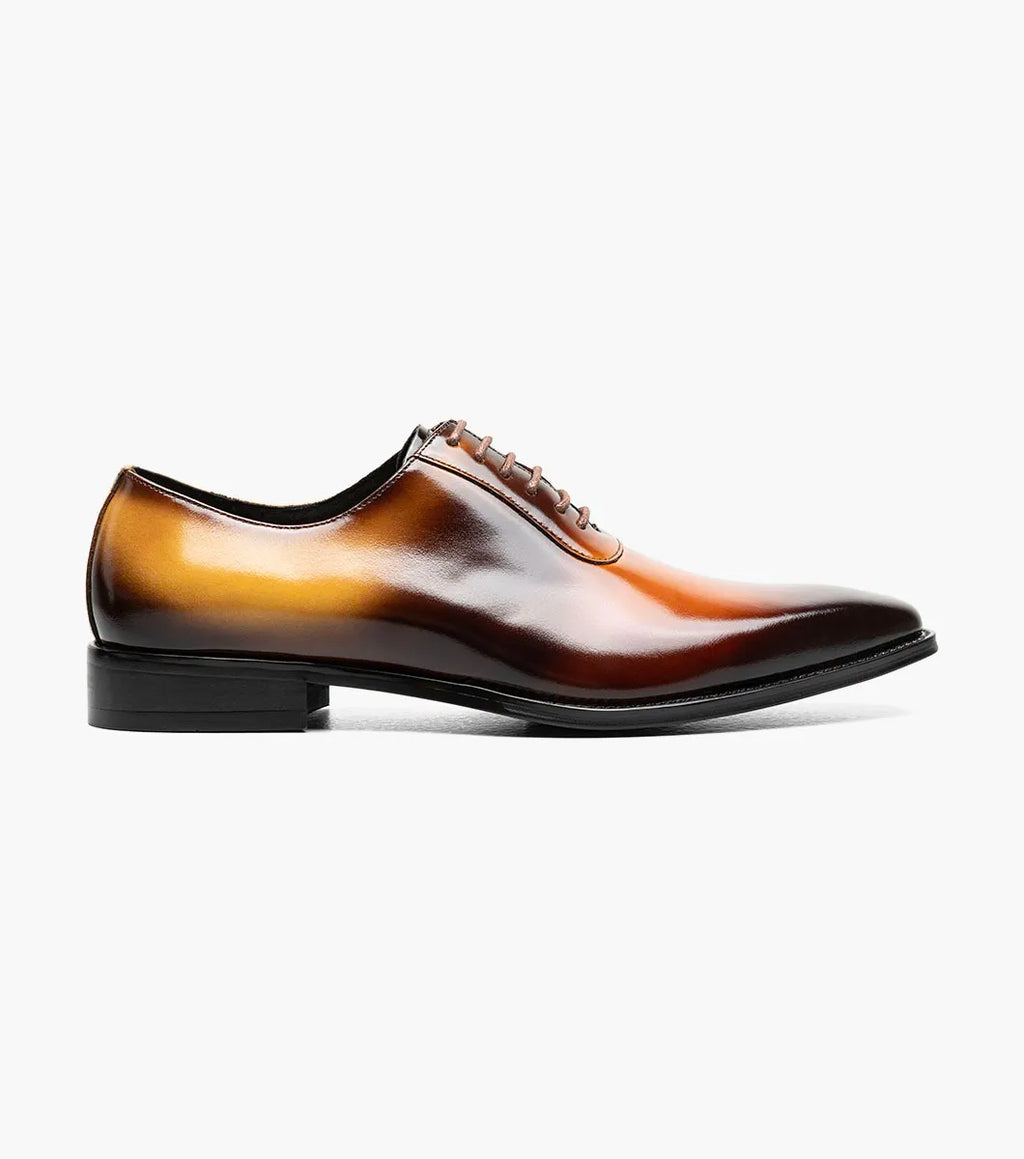Stacy Adams Shaffer Plain Toe Oxford Shoes Calf Leather Cognac Multi 25763-229