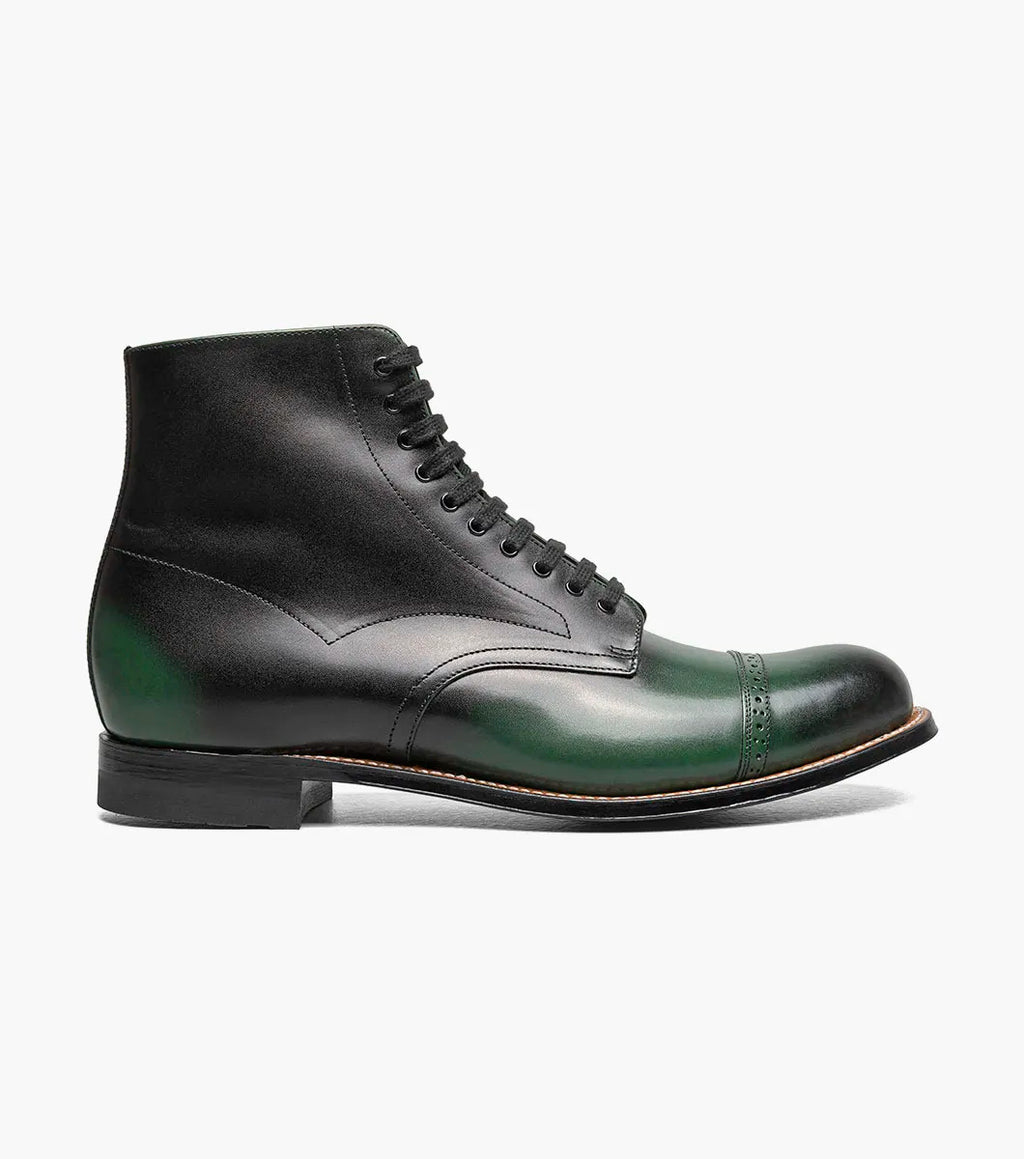 Stacy Adams Madison Cap Toe Lace Up Boot Tone On Tone Green 00110-300