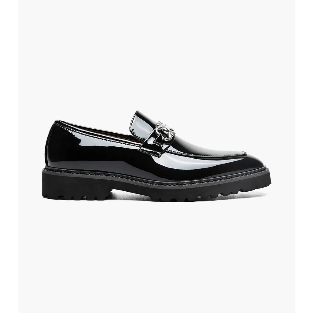 Stacy Adams Carabello Moc Toe Bit Slip On Black Patent Leather 25804-004