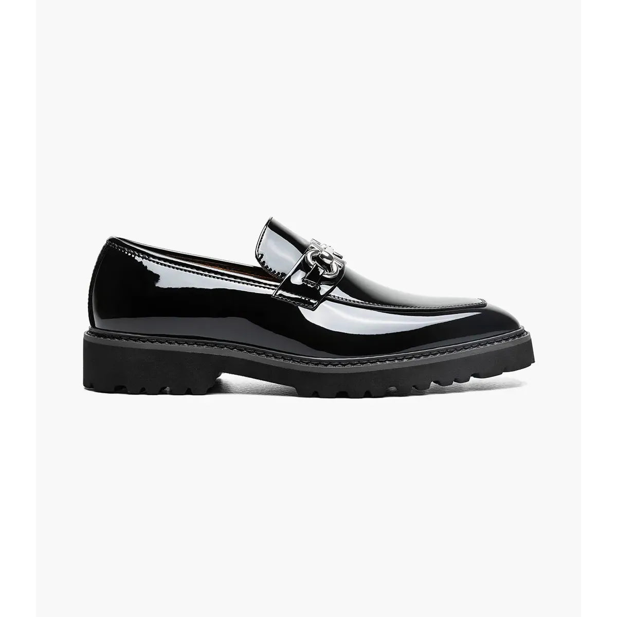 Stacy Adams Carabello Moc Toe Bit Slip On Black Patent Leather 25804-004