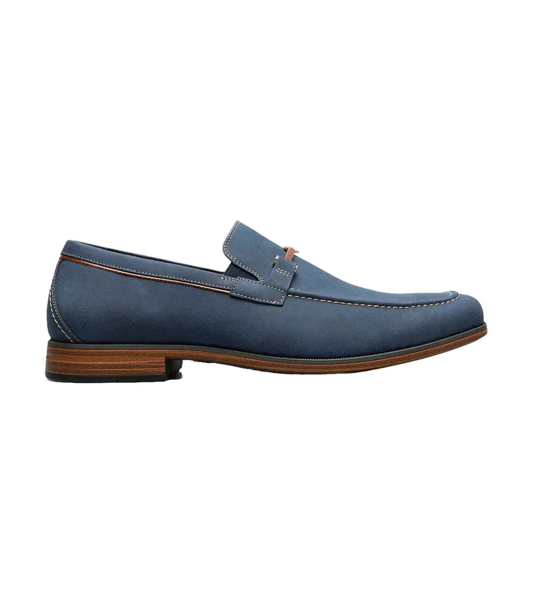 Stacy Adams Richardson Moc Toe Bit Slip On Shoes Navy 25746-410