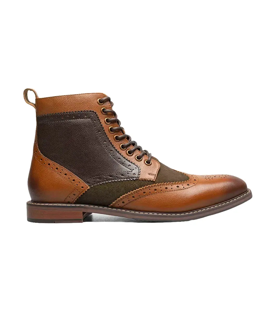 Stacy Adams Finnegan Wingtip Lace-Up Boot Olive Multi 25427-302