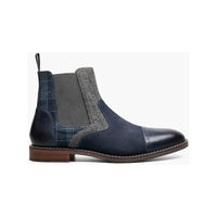 Stacy Adams Finney Cap Toe Chelsea Boot Smooth Leather Multi Navy 25620-492