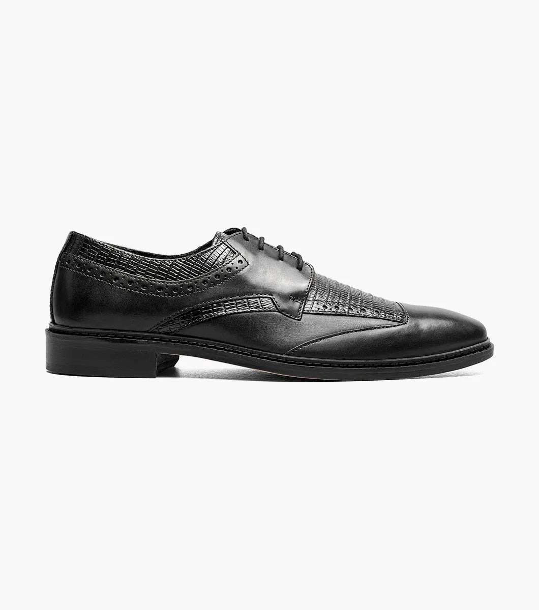 Stacy Adams Gambetta Modified Cap Toe Oxford Leather shoes Black 25780-001