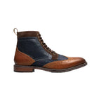 Stacy Adams Finnegan Wingtip Lace-Up Boot Cognac with Navy 25427-470