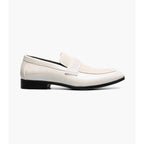 Stacy Adams Spratley Moc Toe Saddle Slip On Dress Shoes Ivory 25686-101