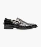 Stacy Adams Rubiano Moc Toe Buckle Strap Slip On Dark Black 25787-001