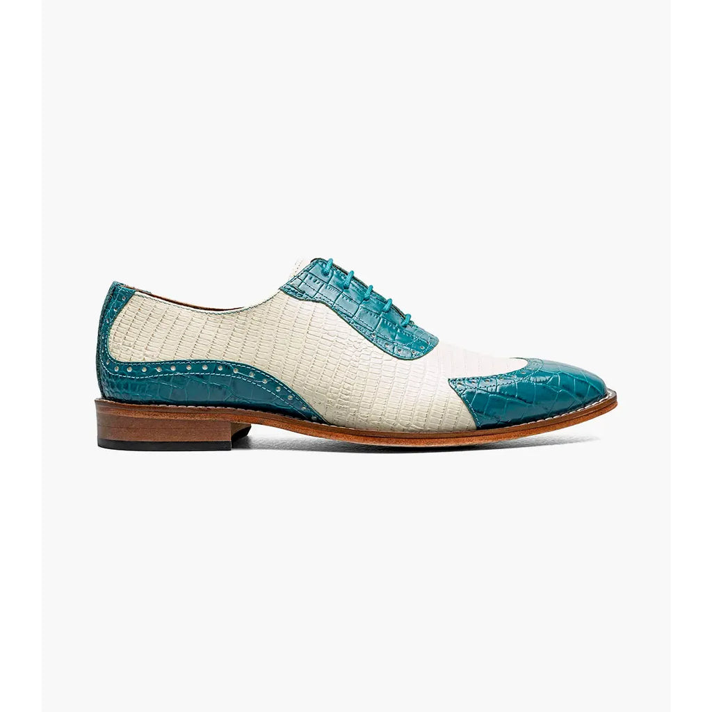 Stacy Adams Tarango Modified Cap Toe Oxford Shoes Navy Teal 25770-448