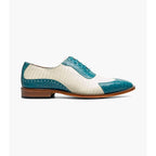 Stacy Adams Tarango Modified Cap Toe Oxford Shoes Navy Teal 25770-448