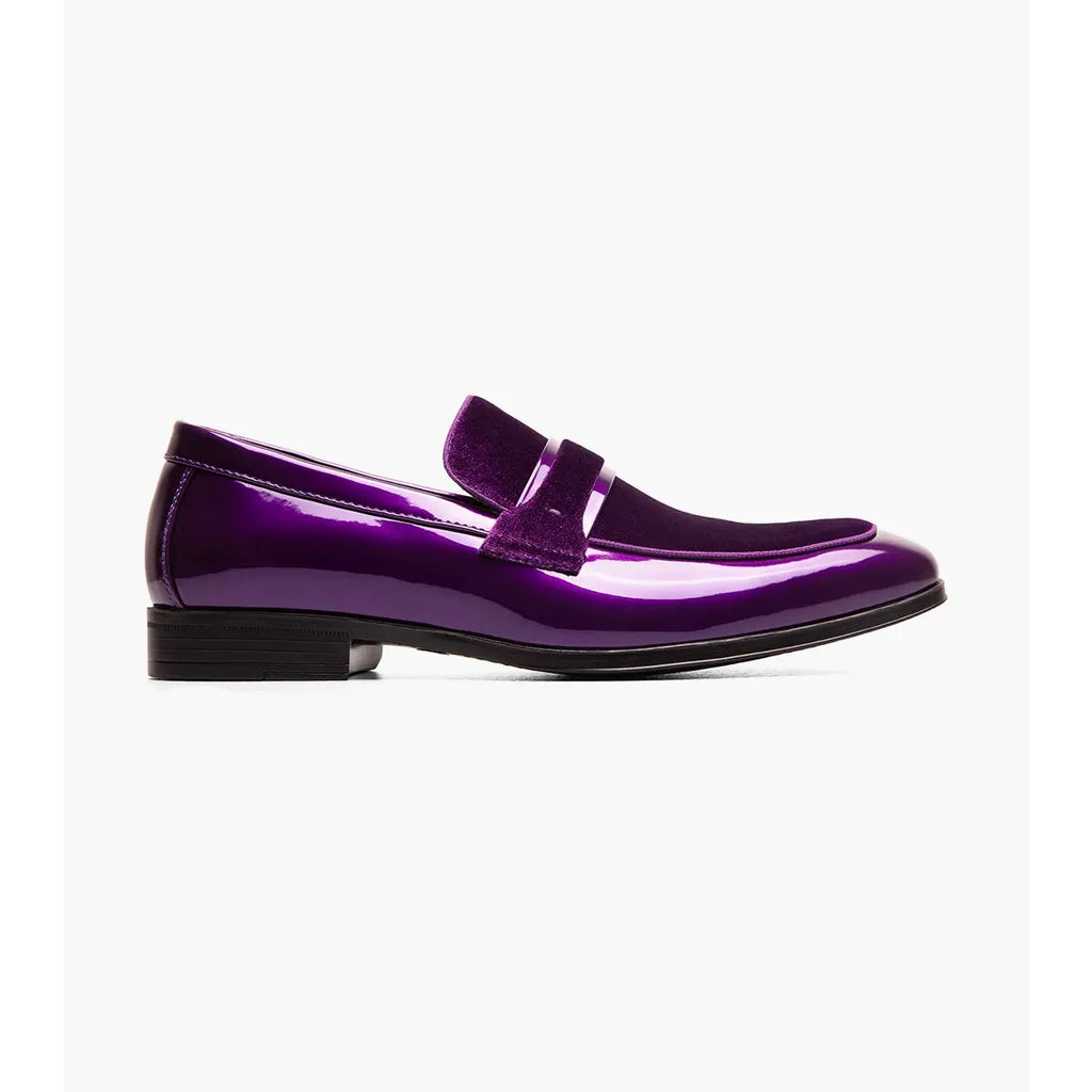 Stacy Adams Spratley Moc Toe Saddle Slip On Dress Shoes Purple 25686-542