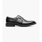 Stacy Adams Boswell Cap Toe Double Monk Strap Shoes Black 25779-001