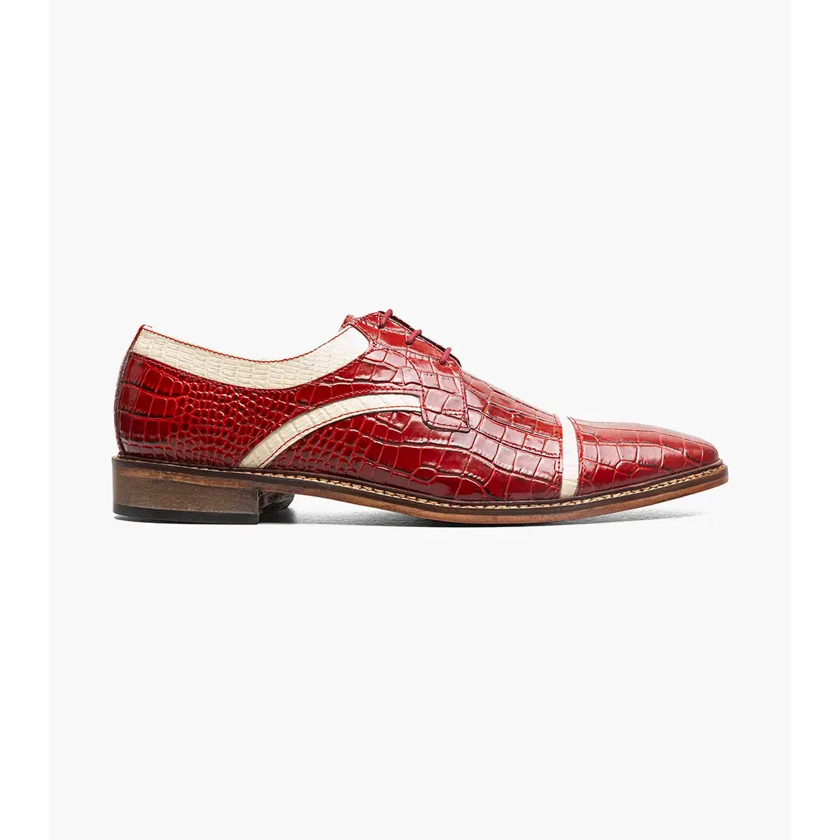 Stacy Adams Fiorentino Cap Toe Oxford Print Leather 25814-640 Red Multi