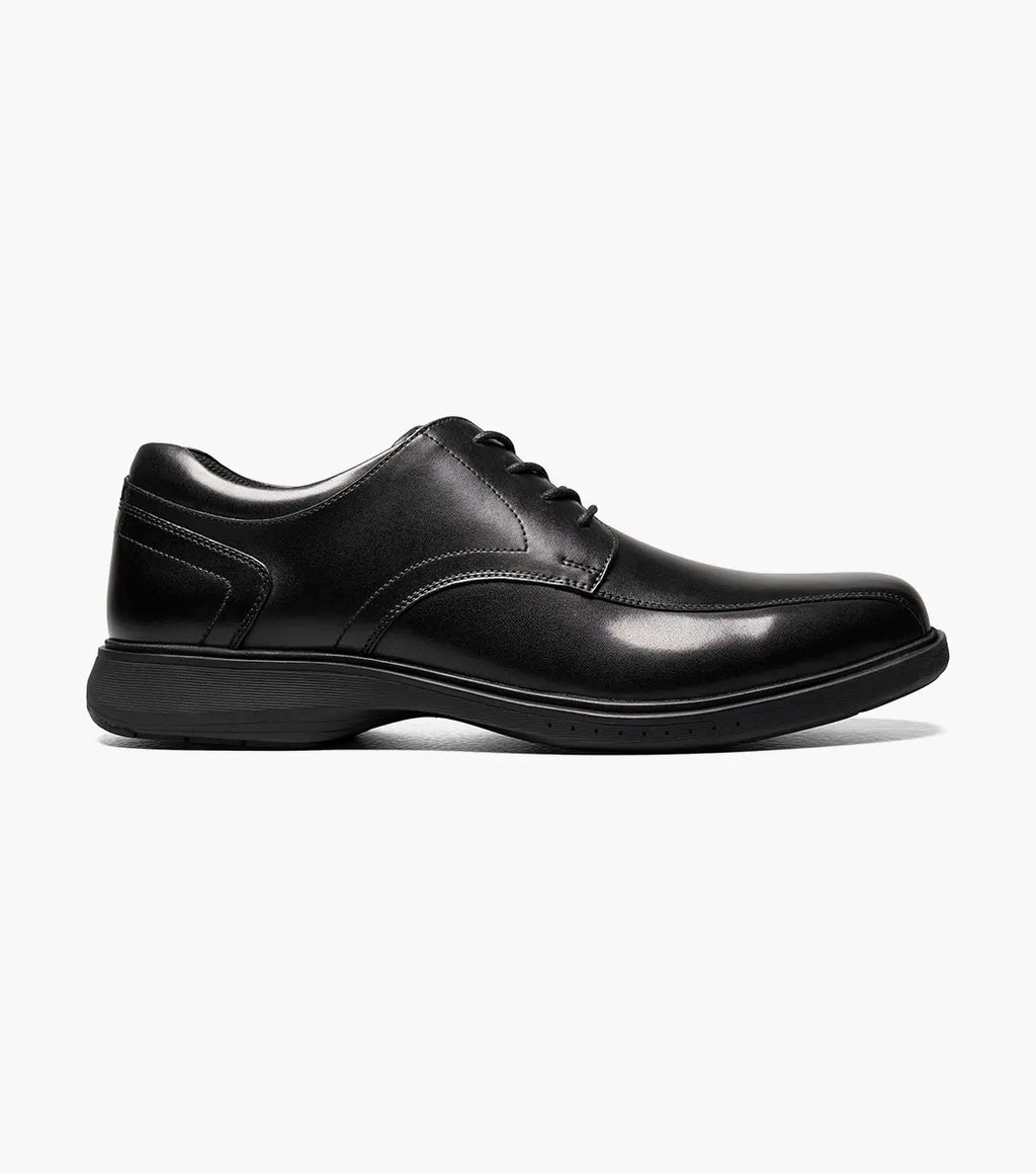 Nunn Bush KORE Pro Bike Toe Oxford Dress Shoes Black Leather 84943-001