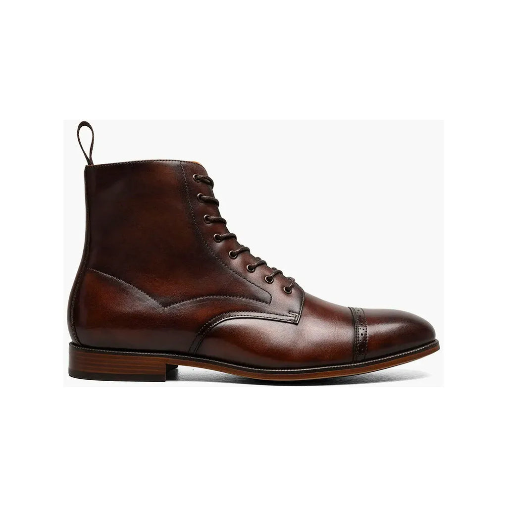 Stacy Adams Henry Cap Toe Lace Up Boot Leather Brown 25718-200
