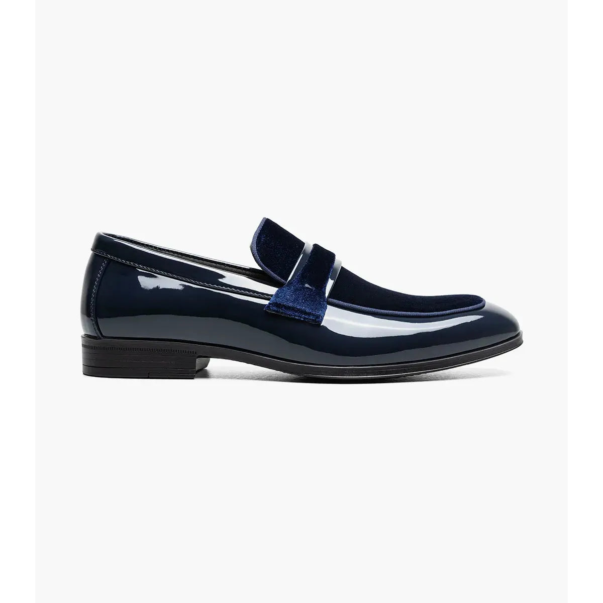 Stacy Adams Spratley Moc Toe Saddle Slip On Dress Shoes Navy 25686-410