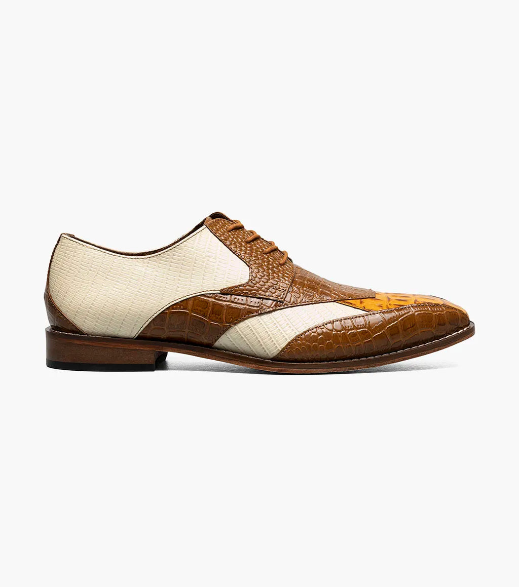 Stacy Adams Tristano Modified Bike Toe Oxford Shoes Tan Multi 25694-238