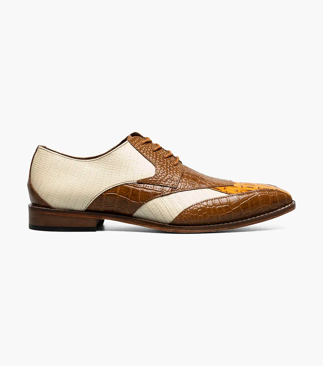 Stacy Adams Tristano Modified Bike Toe Oxford Shoes Tan Multi 25694-238
