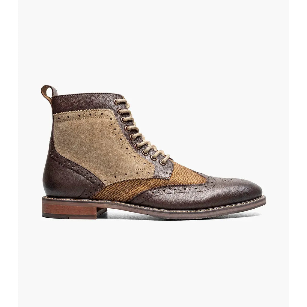 Stacy Adams Finnegan Wingtip Lace Up Boot Brown Tumbled 25427-247