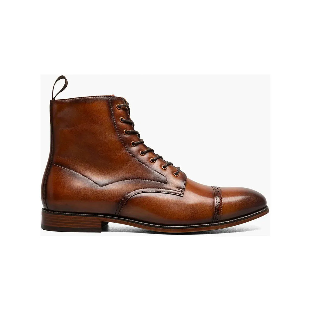 Stacy Adams Henry Cap Toe Lace Up Boot Leather Tan 25718-240