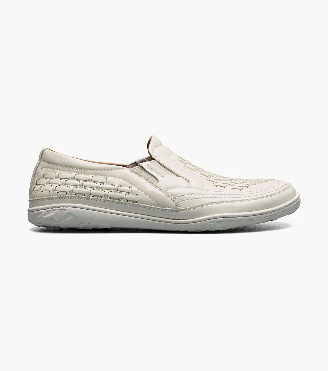 Stacy Adams Ithaca Moc Toe Slip On Shoes White 25656-100