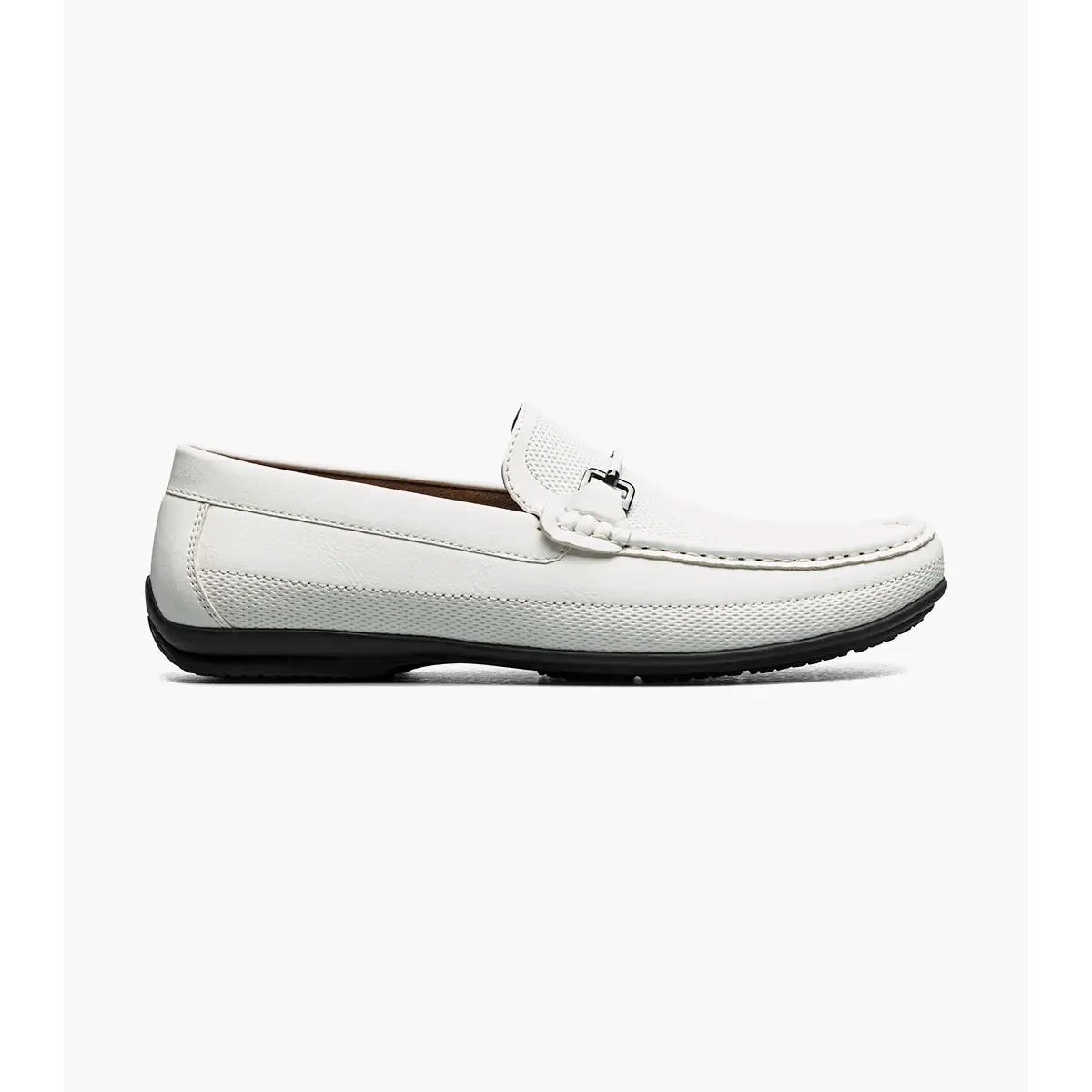 Stacy Adams Colton Moc Toe Bit Slip On Shoes White 25760-100