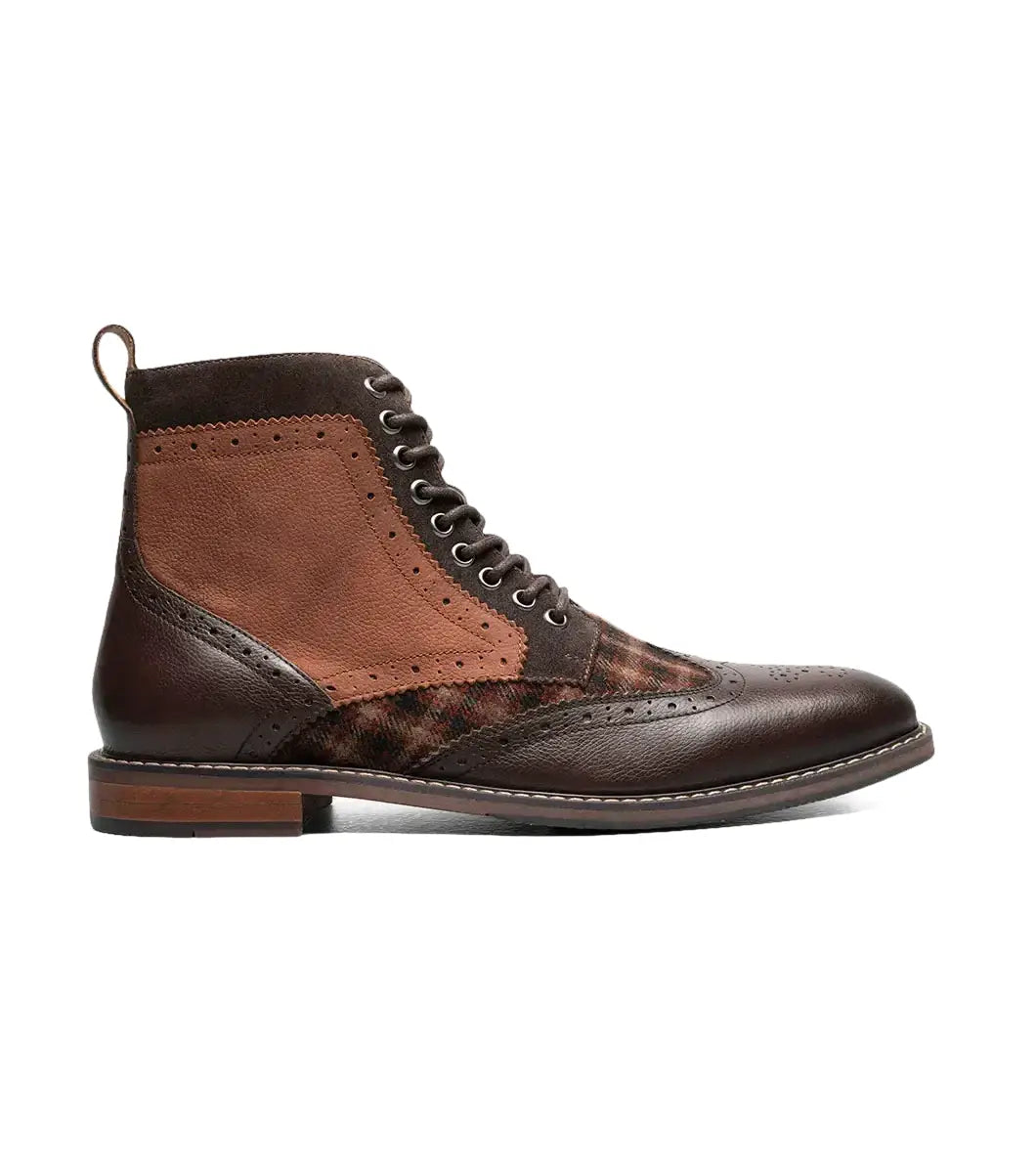 Stacy Adams Finnegan Wingtip Lace-Up Boot Brown Multi 25427-249