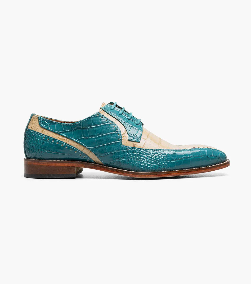 Stacy Adams Talamanco Bike Toe Oxford Animal Print Teal Multi 25788-448