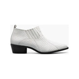 Stacy Adams Sandoval Cuban Heel Boot Croco print White 25666-100