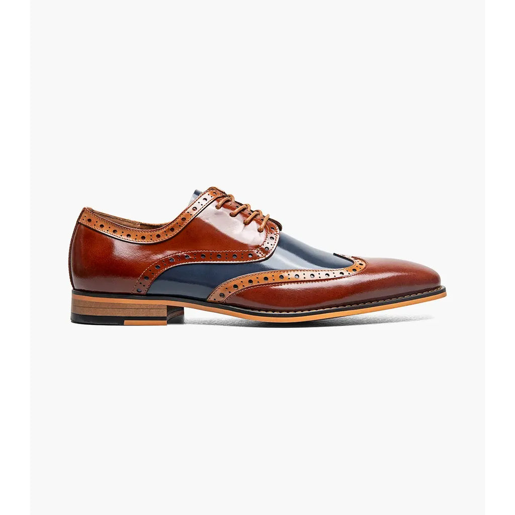 Stacy Adams Tindall Wingtip Oxford Men's Shoes 25832-229 Cognac Multi