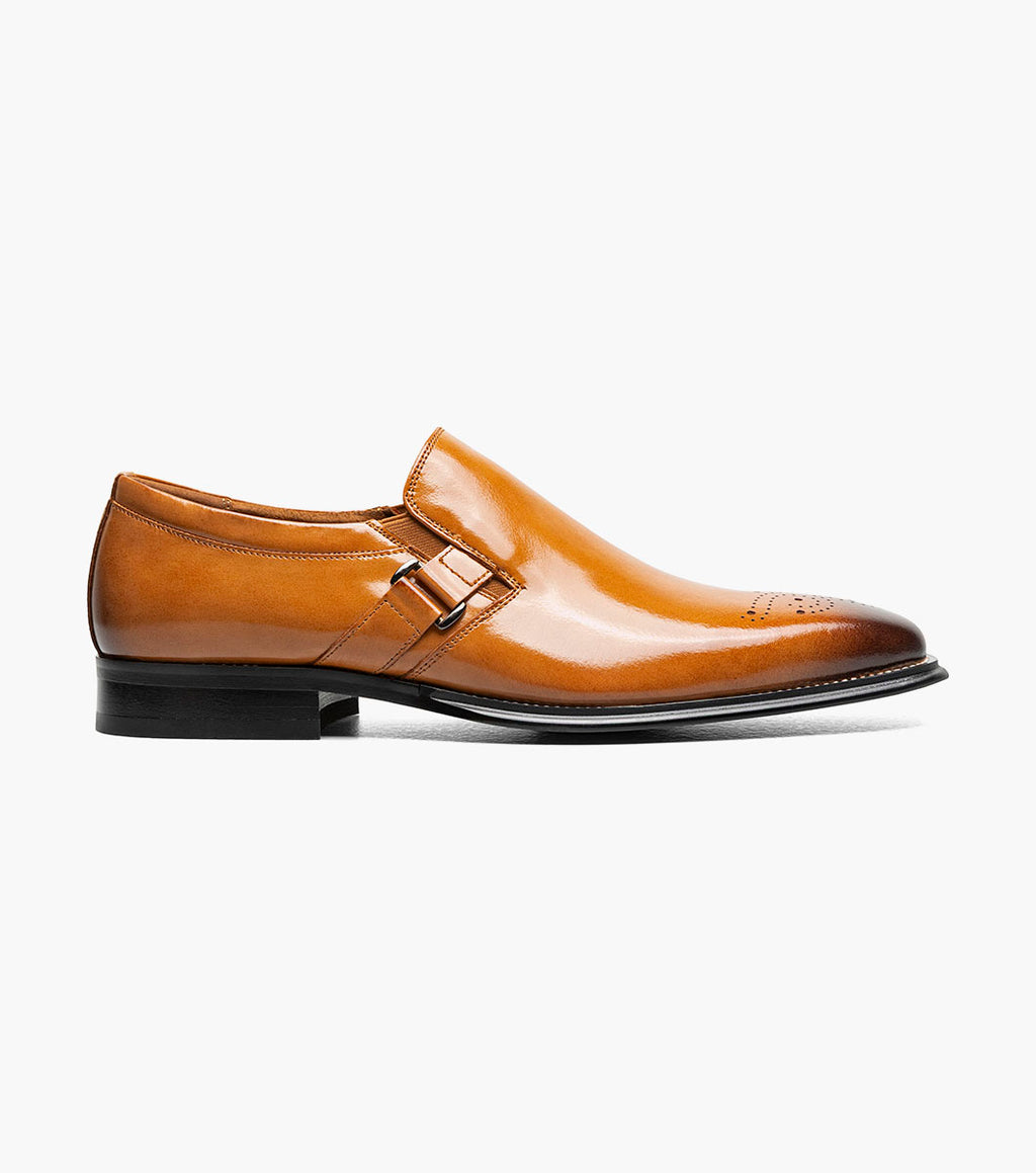 Stacy Adams Alistair Plain Toe Ornament Slip On Tan 25792-240
