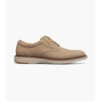 Nunn Bush Griff Suede Plain Toe Oxford Casual Shoes Stone 85107-275