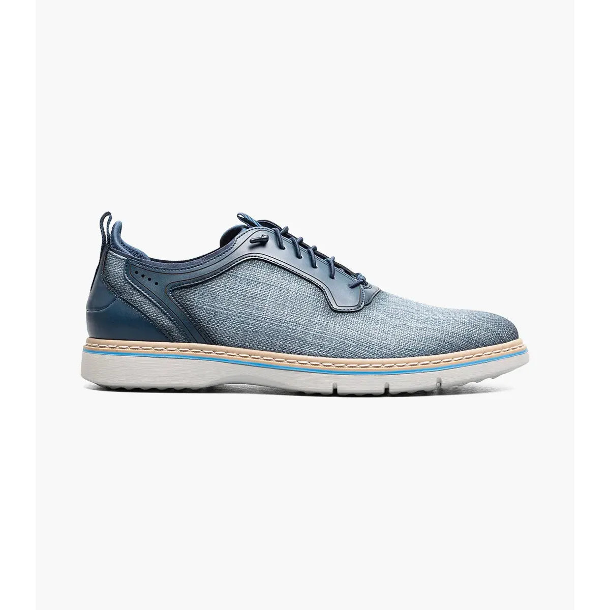 Stacy Adams Sebert Plain Toe Elastic Lace Up Walking Shoes Navy 25771-410