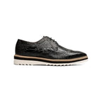 Stacy Adams Alario Wingtip Oxford Croco Leather Shoes Black 25725-001