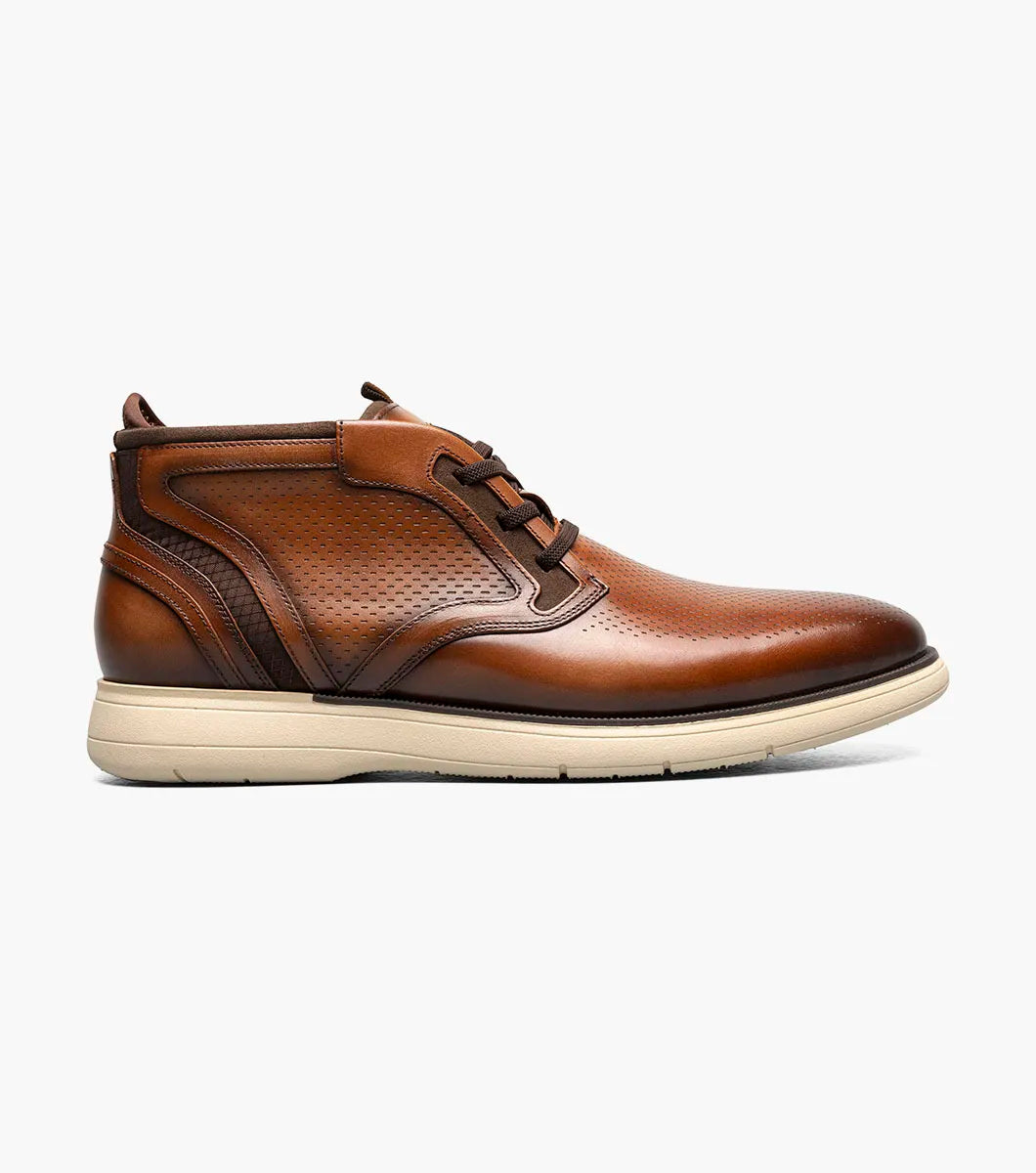 Stacy Adams Eastmont Plain Toe Elastic Lace Chukka Boot Cognac 25748-221