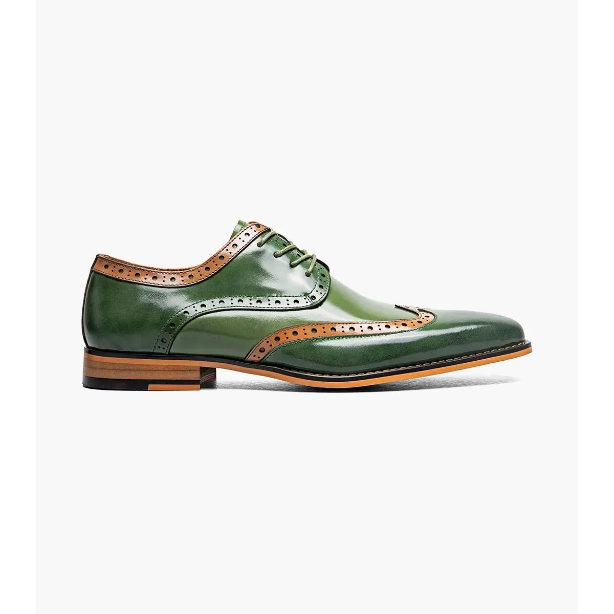 Stacy Adams Tindall Wingtip Oxford Men's Shoes 25832-302 Olive Multi