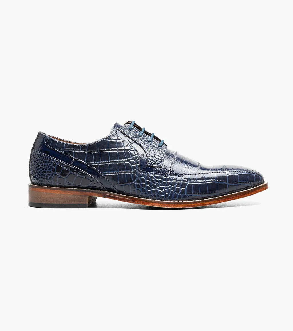 Stacy Adams Talamanco Bike Toe Oxford Animal Print Blue 25788-400