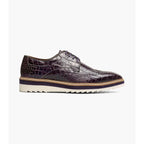 Stacy Adams Alario Wingtip Oxford Croco Leather Shoes Purple 25725-542