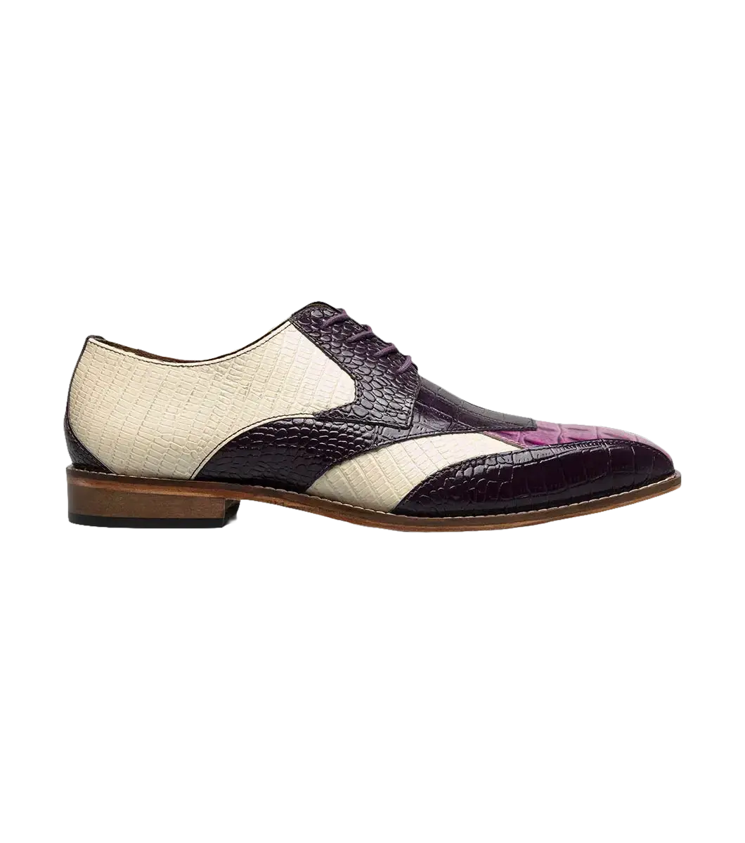 Stacy Adams Tristano Modified Bike Toe Oxford Shoes Purple Multi 25694-540