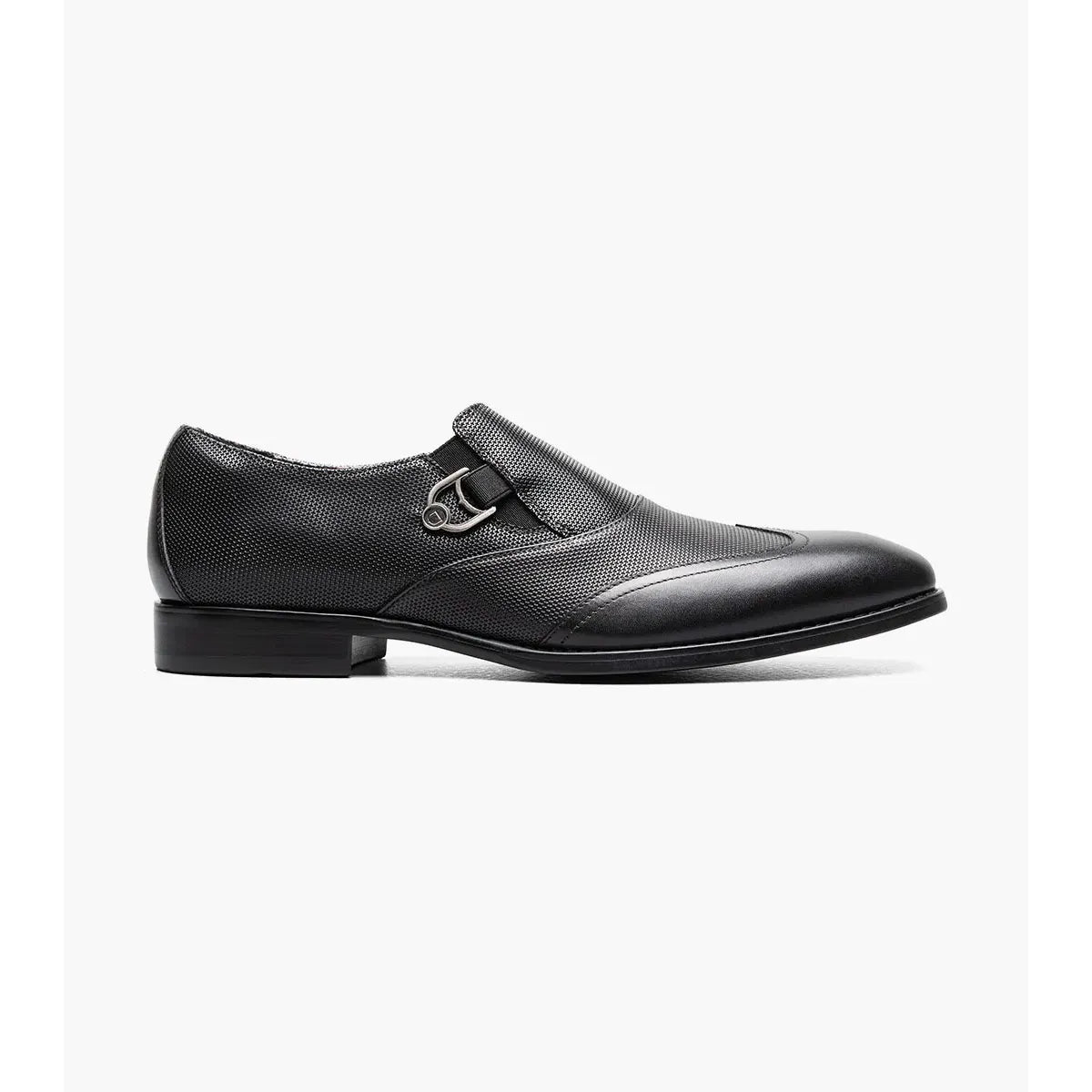 Stacy Adams Lockwood Wingtip Ornament Slip On Dress Shoes Black 25767-001