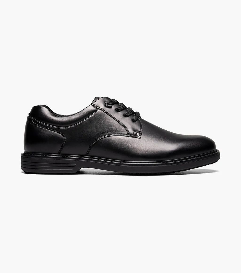 Nunn Bush Wade Work Plain Toe Oxford Chef Shoes Black Leather 84913-001