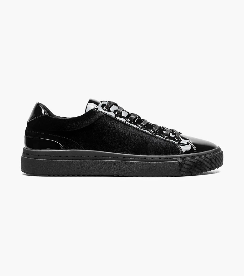 Stacy Adams Dante Lace To Toe Sneaker Patent Leather Black Smooth 25806-005