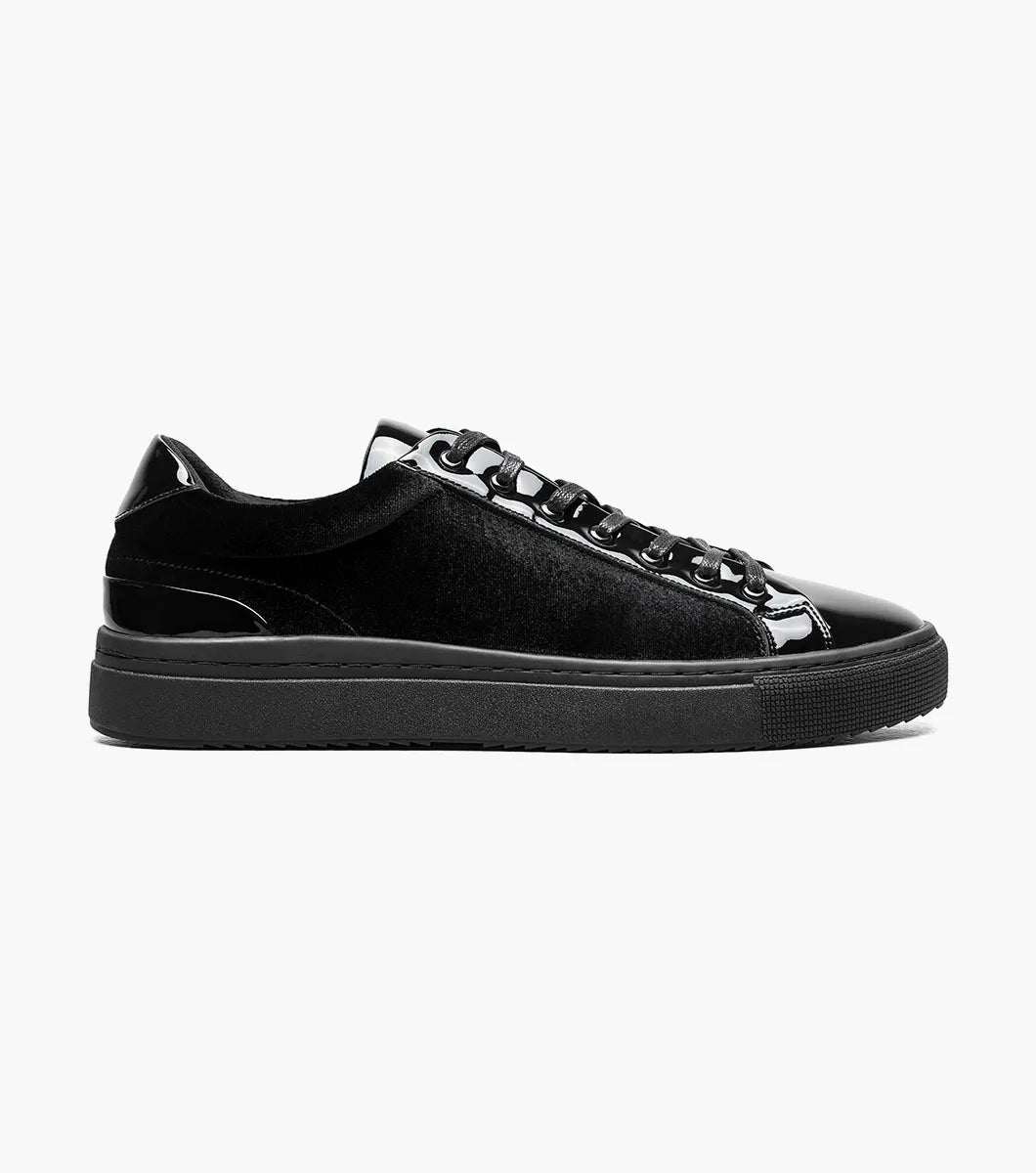Stacy Adams Dante Lace To Toe Sneaker Patent Leather Black Smooth 25806-005
