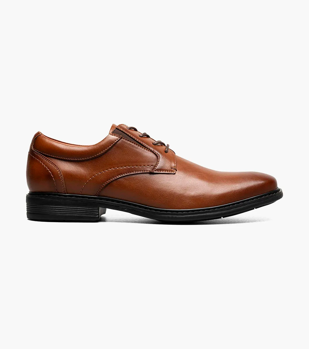 Nunn Bush Jarvis Plain Toe Oxford Men's Shoes Dressy Cognac 81544-221