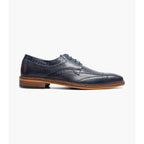 Stacy Adams Gambetta Modified Cap Toe Oxford Leather Shoes Navy 25780-410
