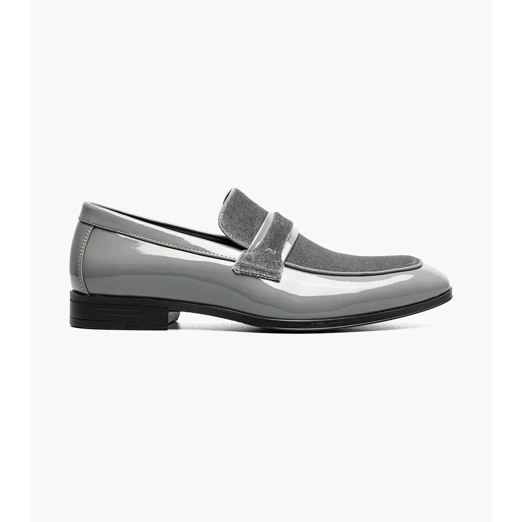 Stacy Adams Spratley Moc Toe Saddle Slip On Dress Shoes Gray 25686-020