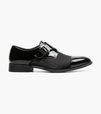 Stacy Adams Sutherland Cap Toe Monk Strap Tuxido Shoes Black 25793-001