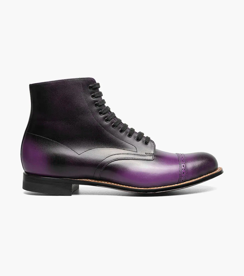 Stacy Adams Madison Cap Toe Lace Up Boot Tone On Tone Purple 00110-542